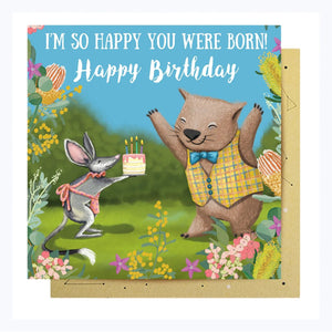 La La Land Birthday Card True Friends Bilby and Wombat