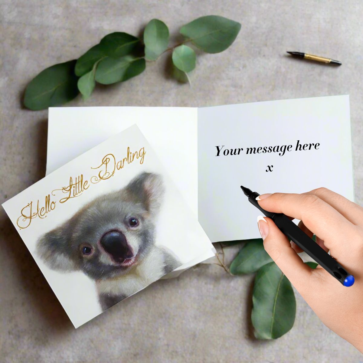 greeting card koala little darling hello