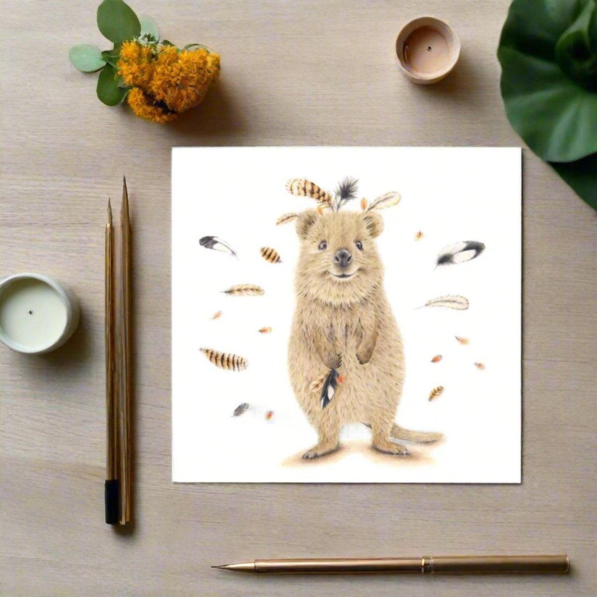 greeting card australian made quokka