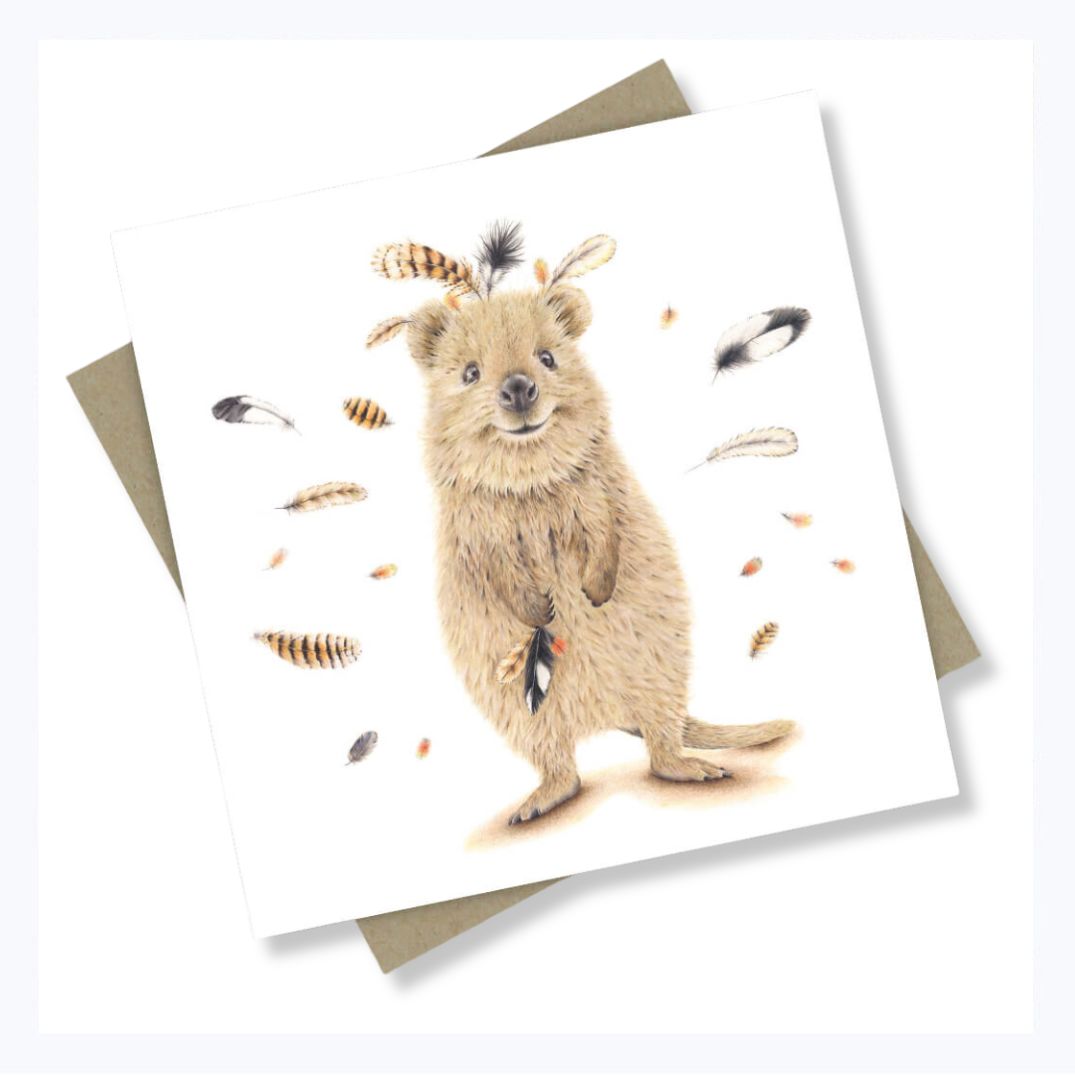 greeting card australian made quokka