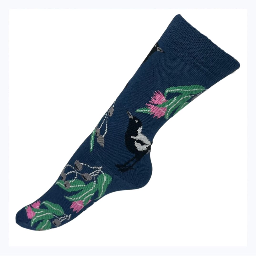 socks magpie navy australian made souvenir 