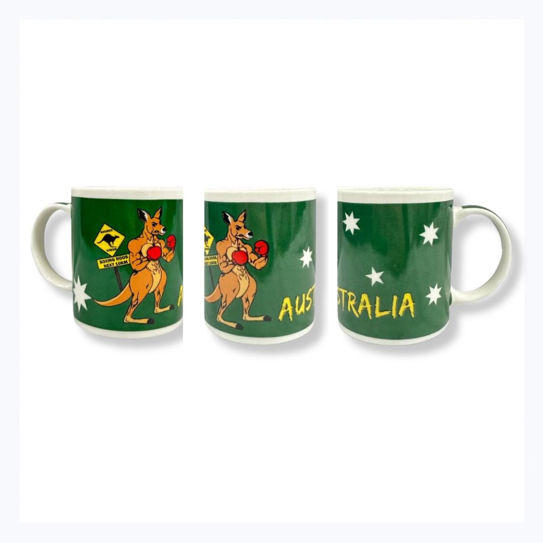 souvenir mug boxing kanagaroo australia