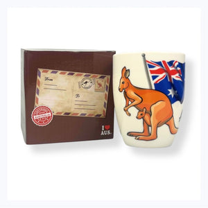 souvenir mug kangaroo wtih flag