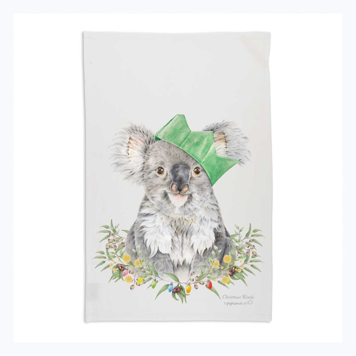 Tea-towel-koala-christmas