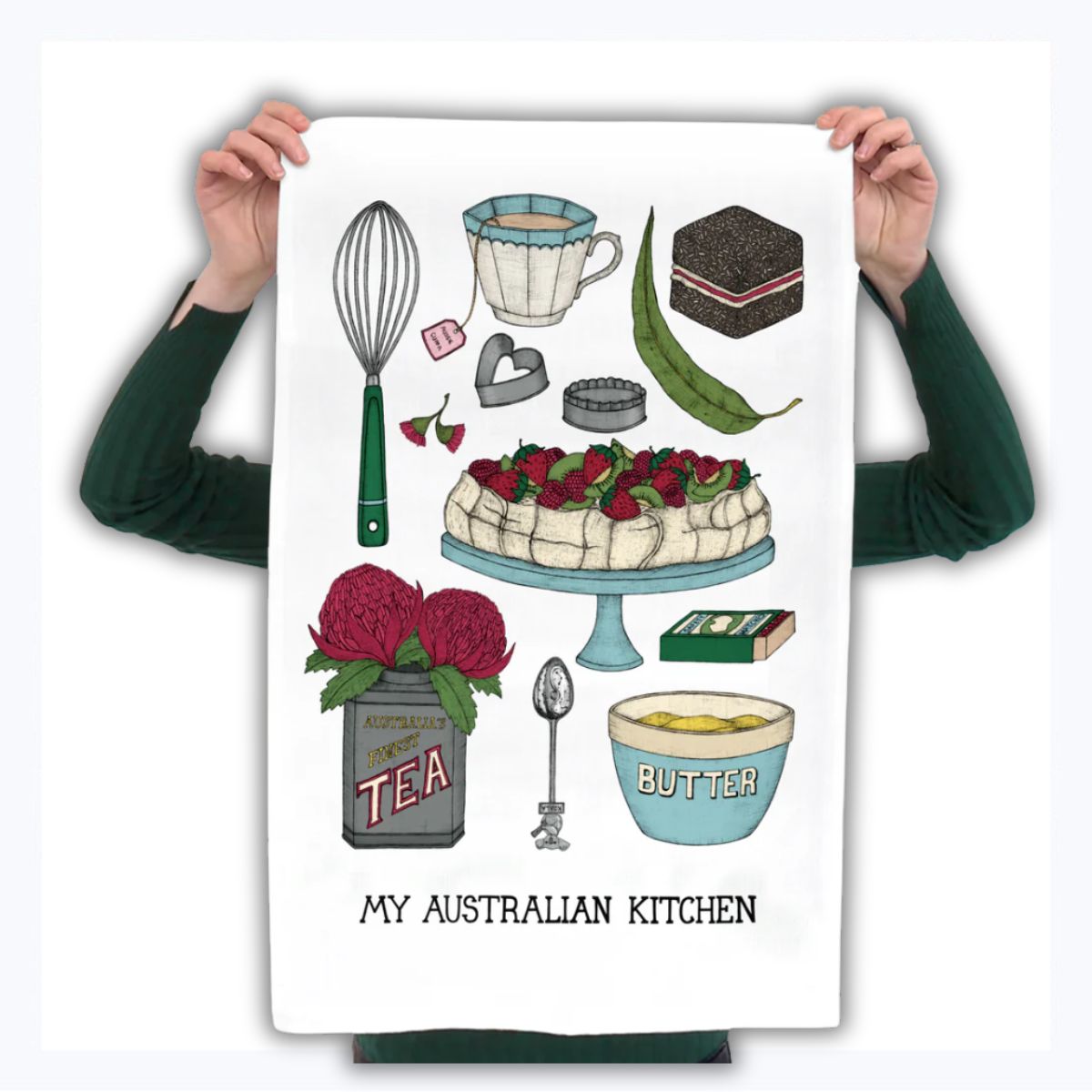 tea-towel-souvenir-aussie-kitchen-pavlova-lamington-waratah