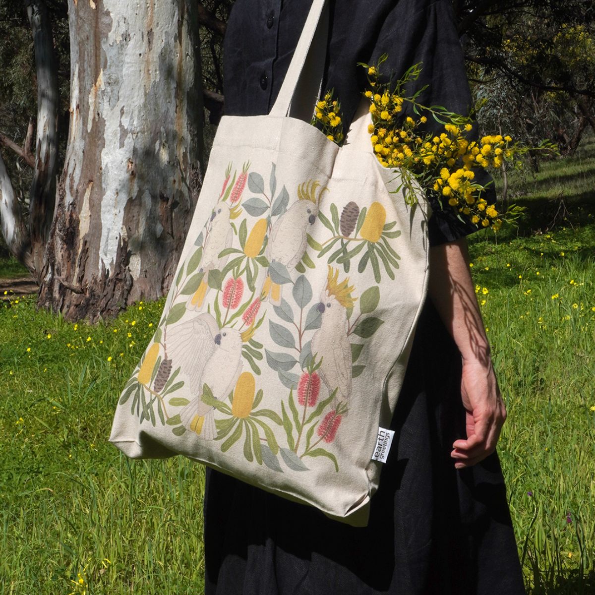 Tote Bag with Pocket Aussie Squawkers