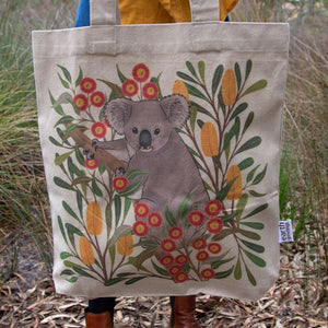 Tote Bag with Pocket Koala Country