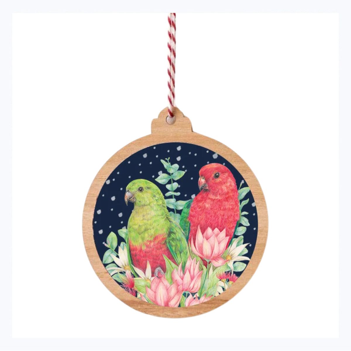 Wooden Ornament - Australian King Parrots