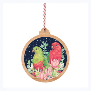 Wooden Ornament - Australian King Parrots