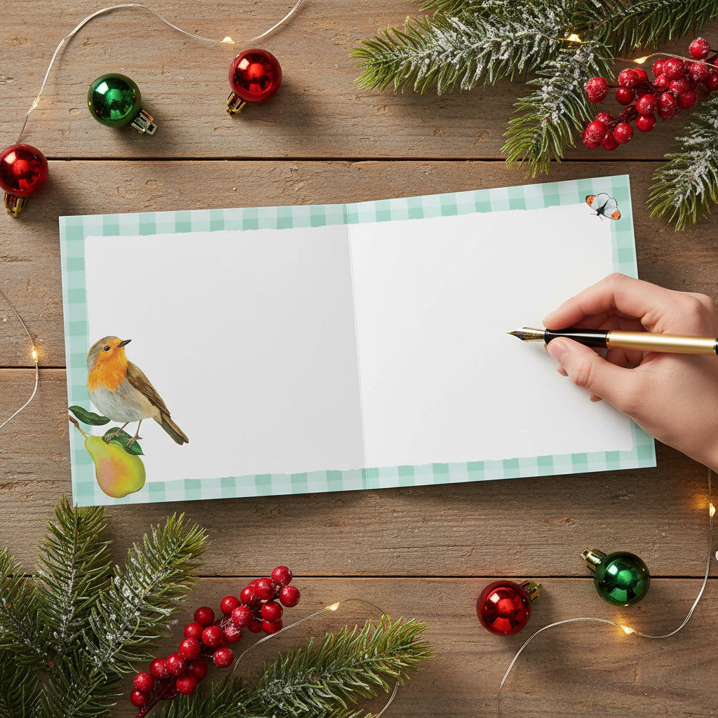 Writing-on-xmas-card-little-christmas-bird

