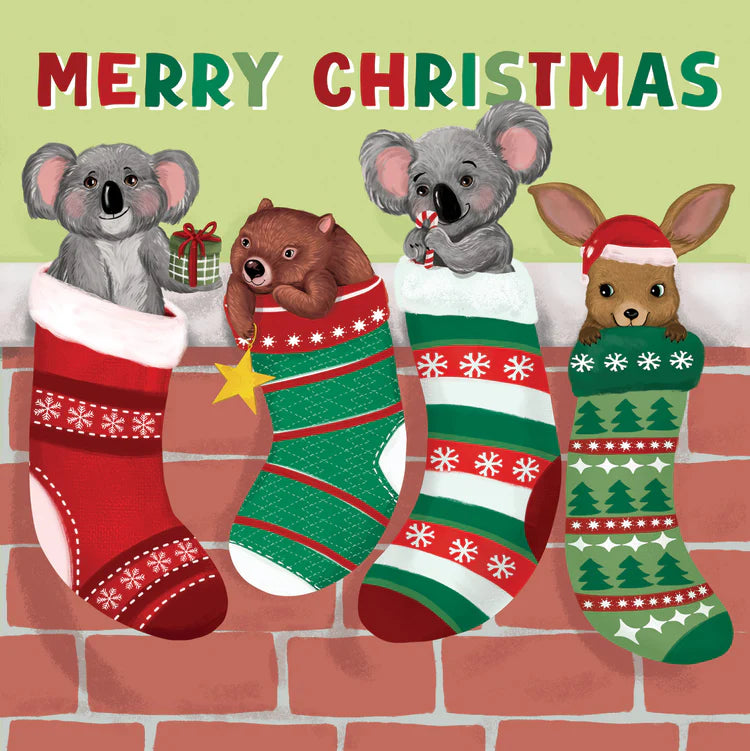 Koala-wombat-kangaroo-in-xmas-stockings
