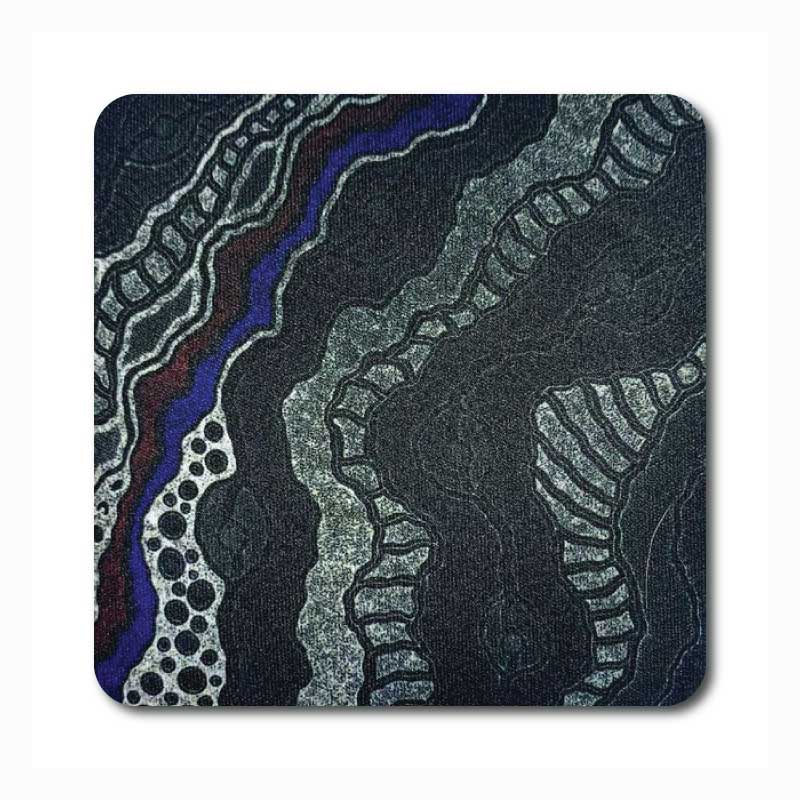 aboriginal-ART-COASTER-DELVINE-PETYARRE-MY-COUNTRY-BLUE