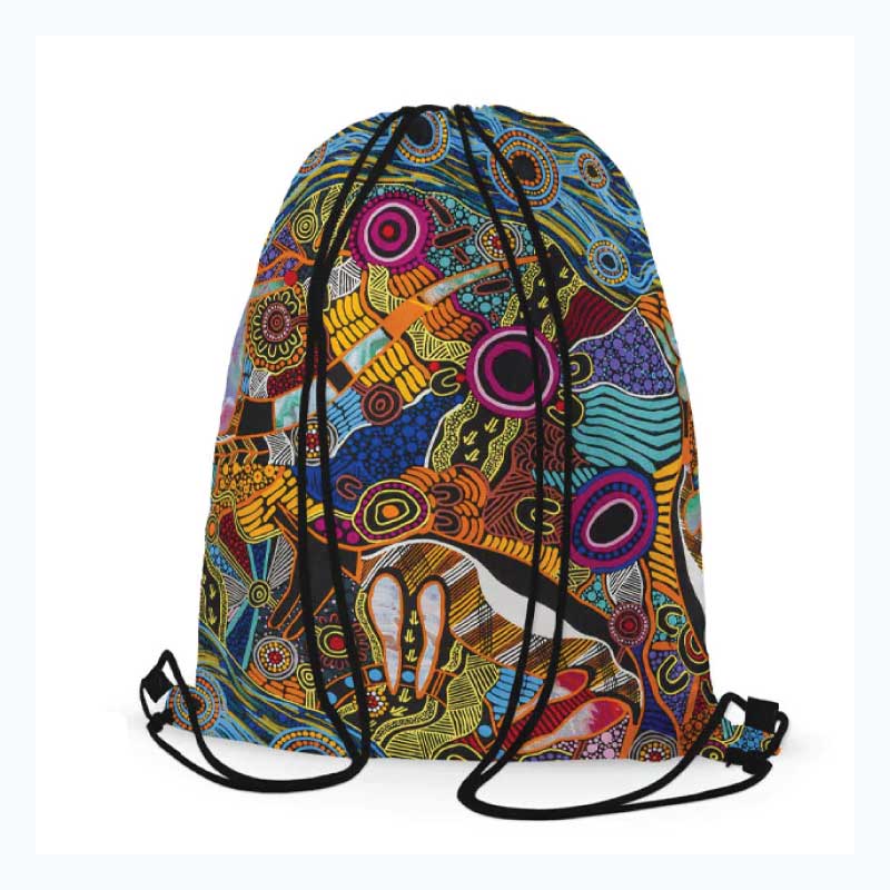 Aboriginal Art Drawstring Bag - Justin Butler
