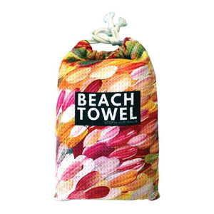 aboriginal art beach towel gloria petyarre leaves bag