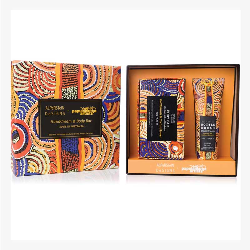 Aboriginal Art Gift Box - Bottlebrush Hand Cream and Soap
