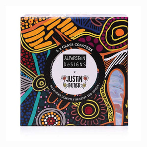 Aboriginal glass coaster - Justin Butler