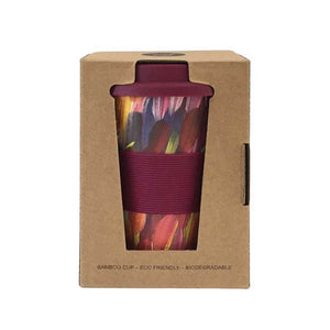 Coffee Cup Bamboo Aboriginal Design - Gloria Petyarre Leaves