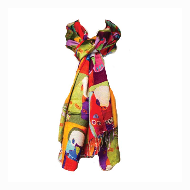 Aboriginal Silk Scarf - Karen Barnes