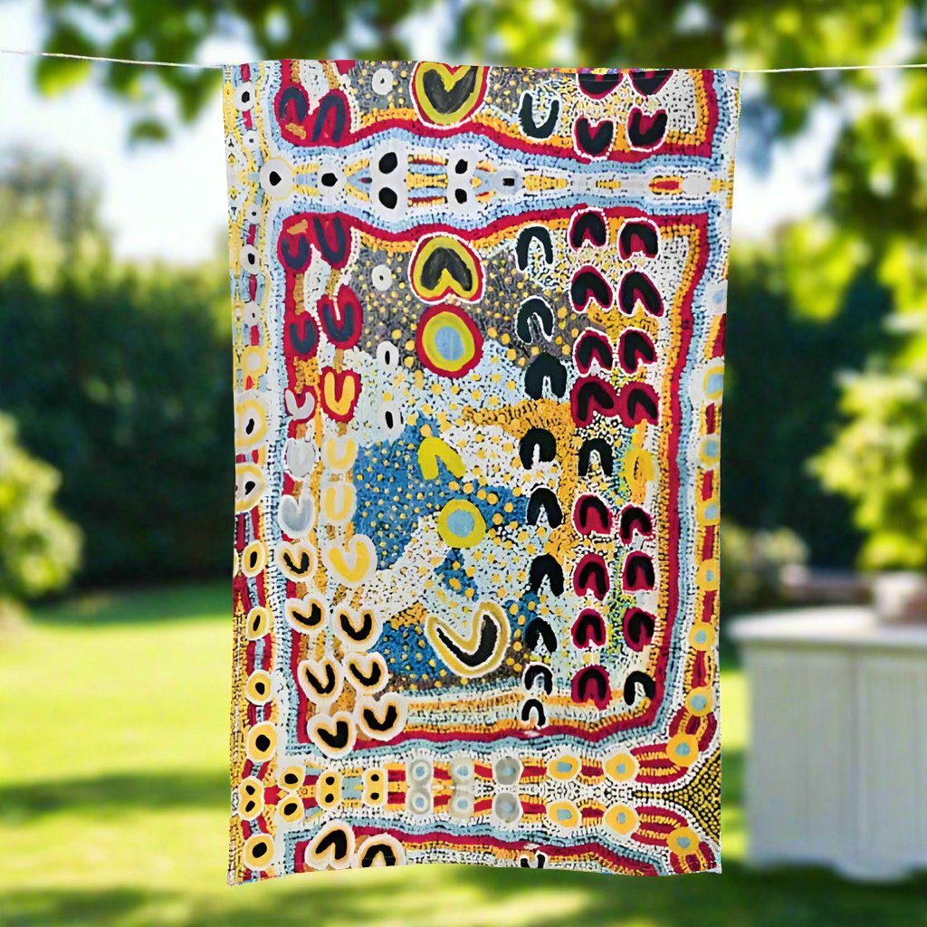 aboriginal tea towel rosie la la