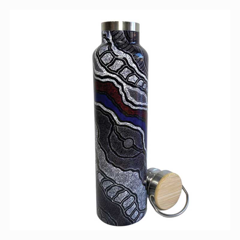 Aboriginal Art Water Bottle - Delvine Petyarre