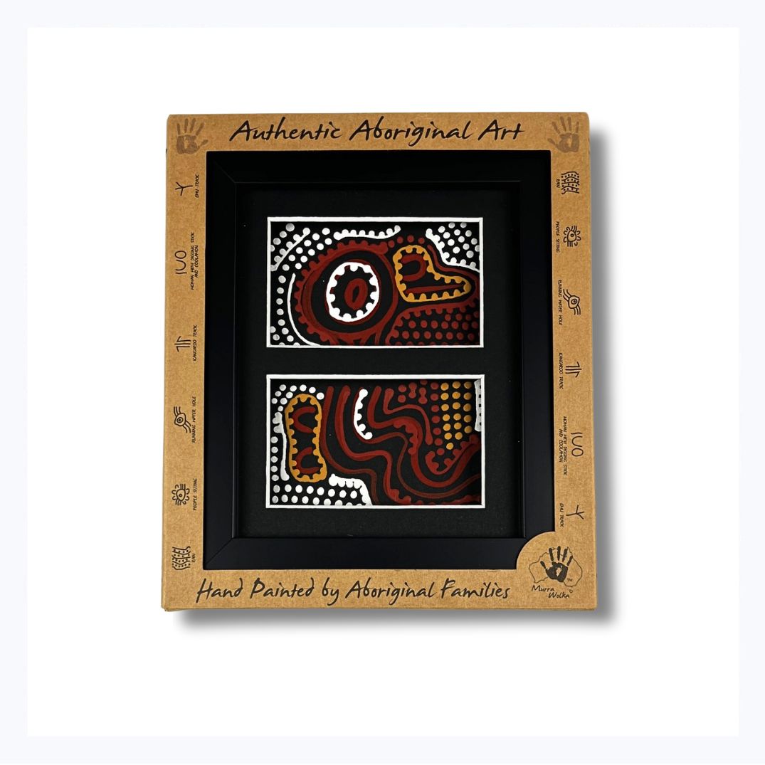 aboriginal art double framed red