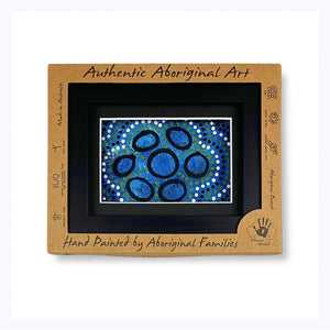 aboriginal art framed blue