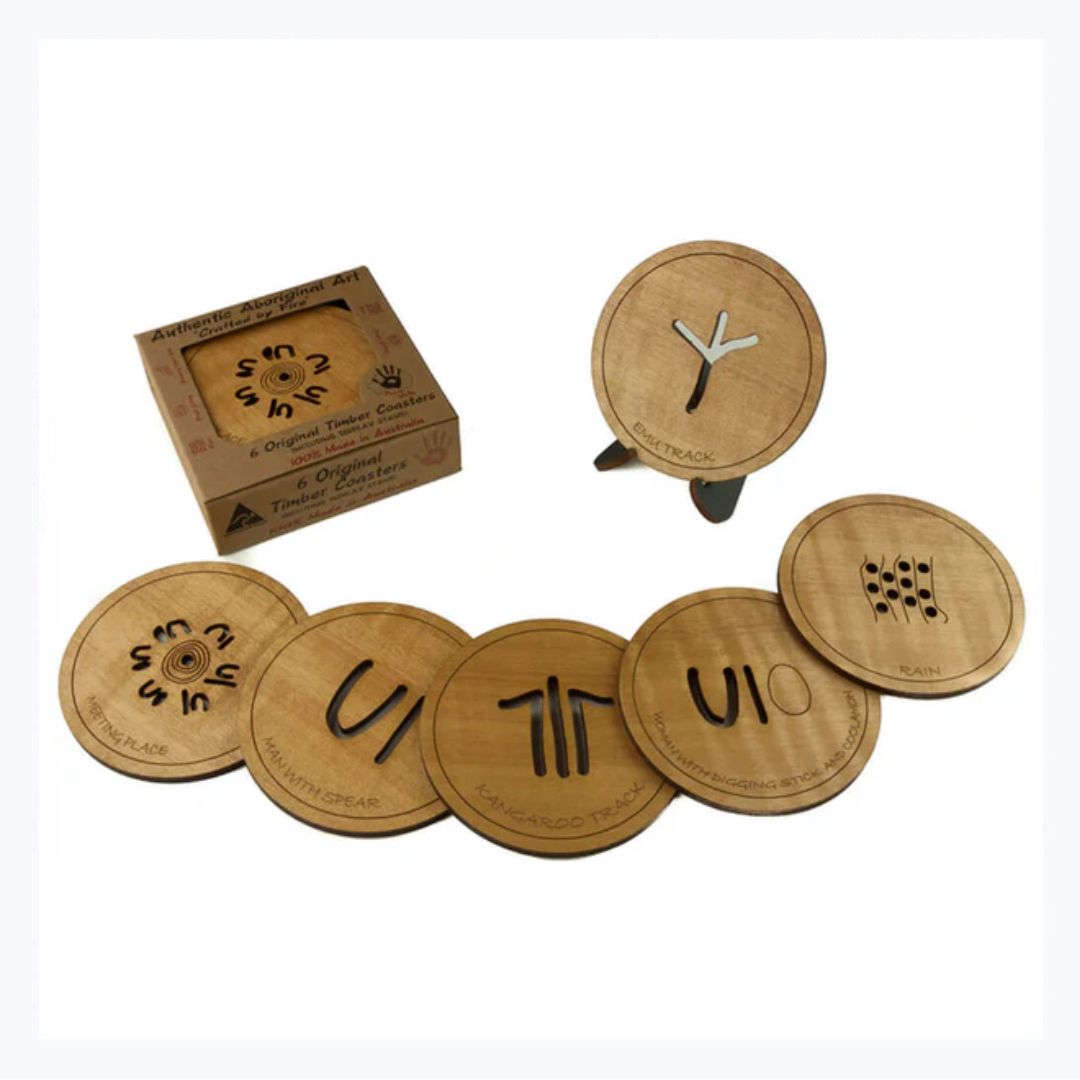 aboriginal coasters wooden