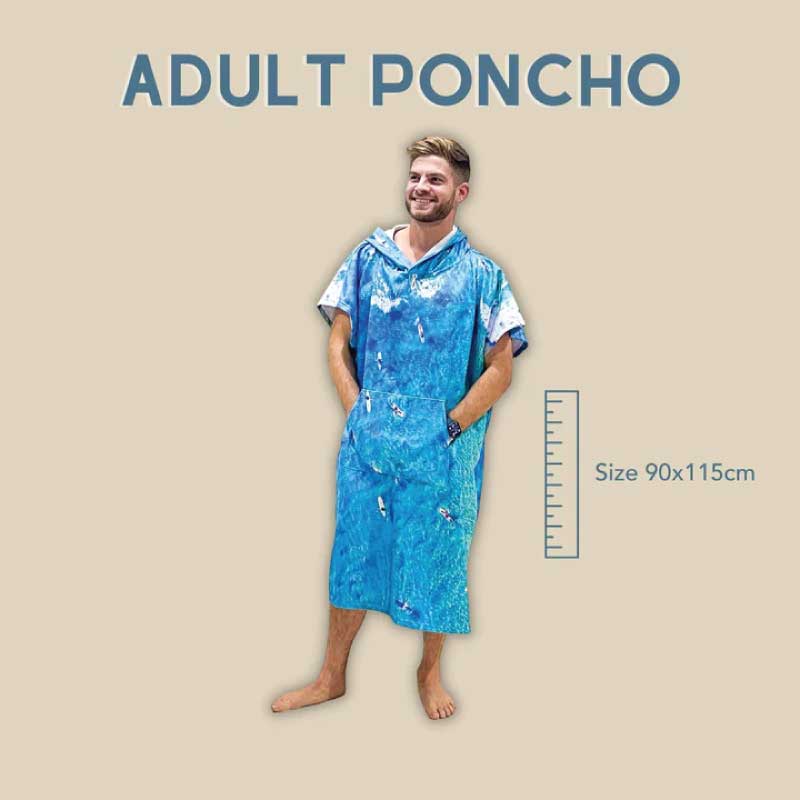 Destination Label Poncho Beach Towel - Longboard Party