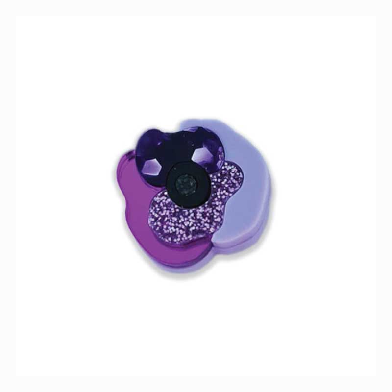 anzac poppy lapel pin purple
