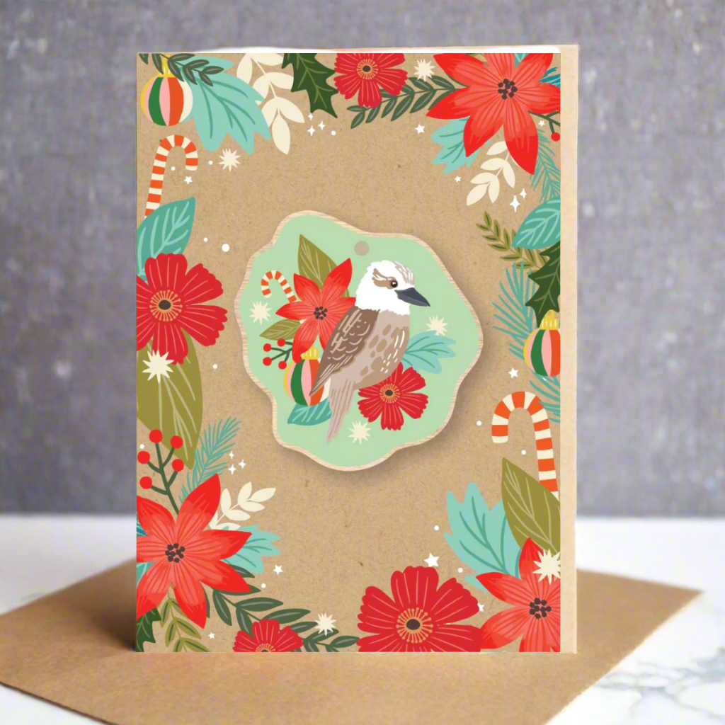 aussie-xmas-card-decoration-kookaburra-wooden