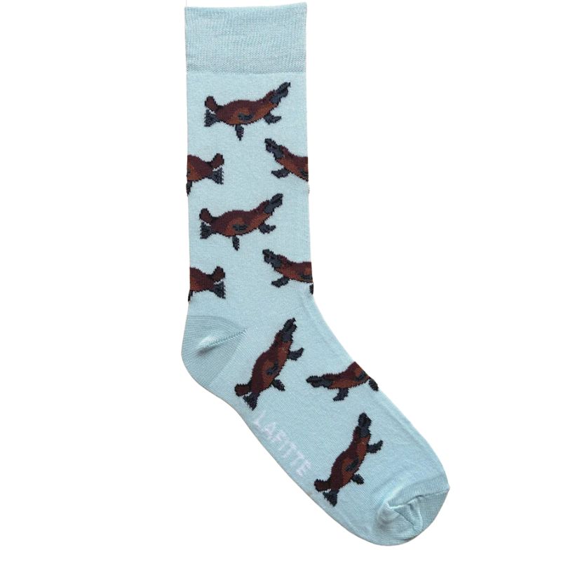 australian made socks platypus sky blue
