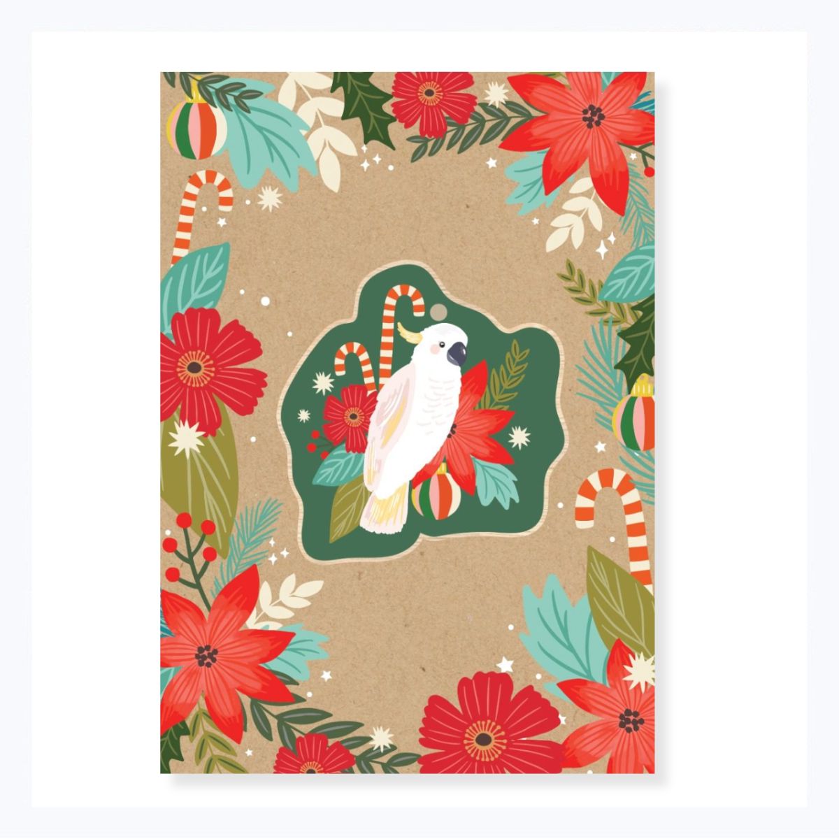 aussie-xmas-decoration-cockatoo-greeting-card