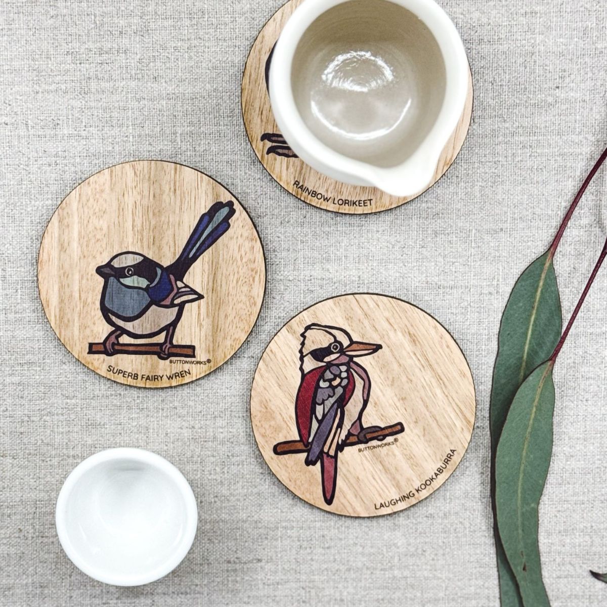 australian-bird-coaster-souvenir-tasmanian-oak
