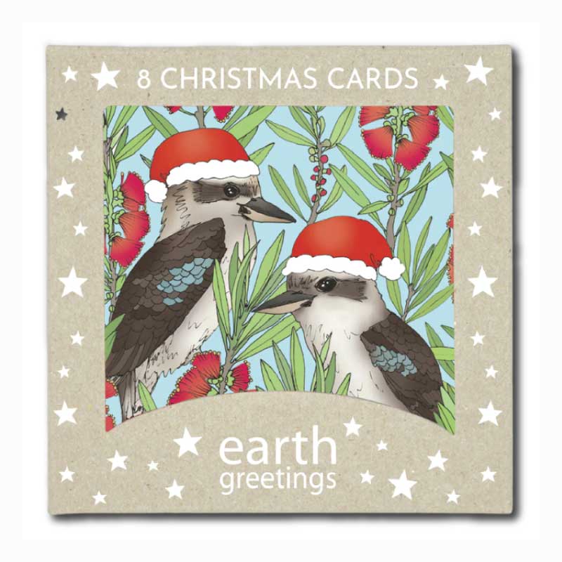 australian christmas card set kookaburras