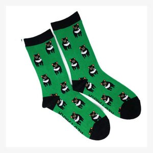 australian-made-socks-tasmanian-devil-green