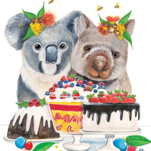 australian-made-christmas-card-wombat-koala-desserts-la-la-land