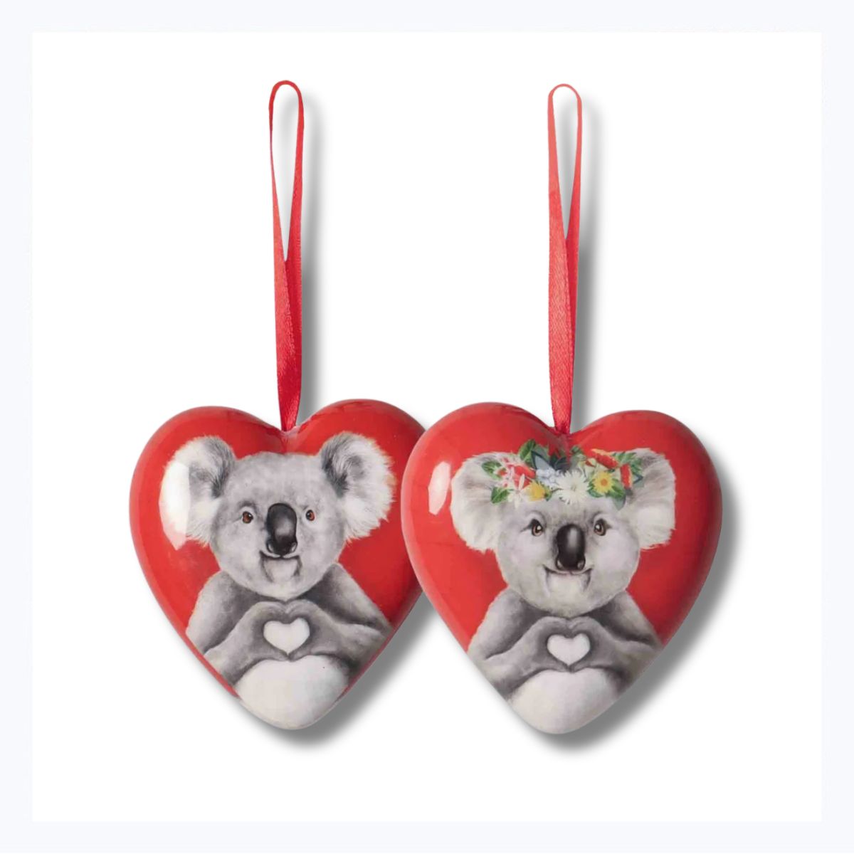 australian christmas ornament koala heart