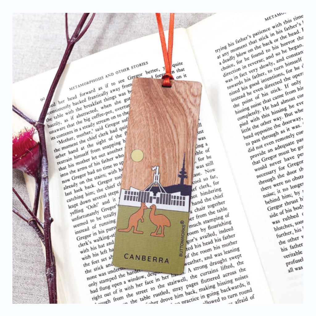 Australian Wooden Bookmark - Canberra