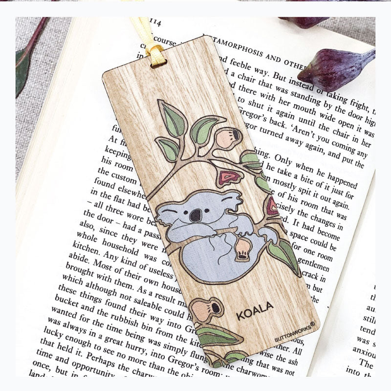 Australian Wooden Bookmark - Coloured Koala