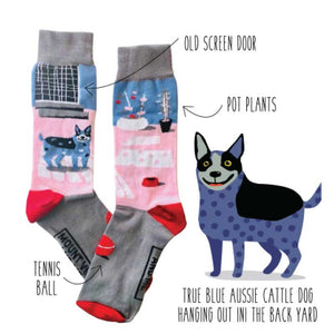 australian made socks cattle dog mount vic and me