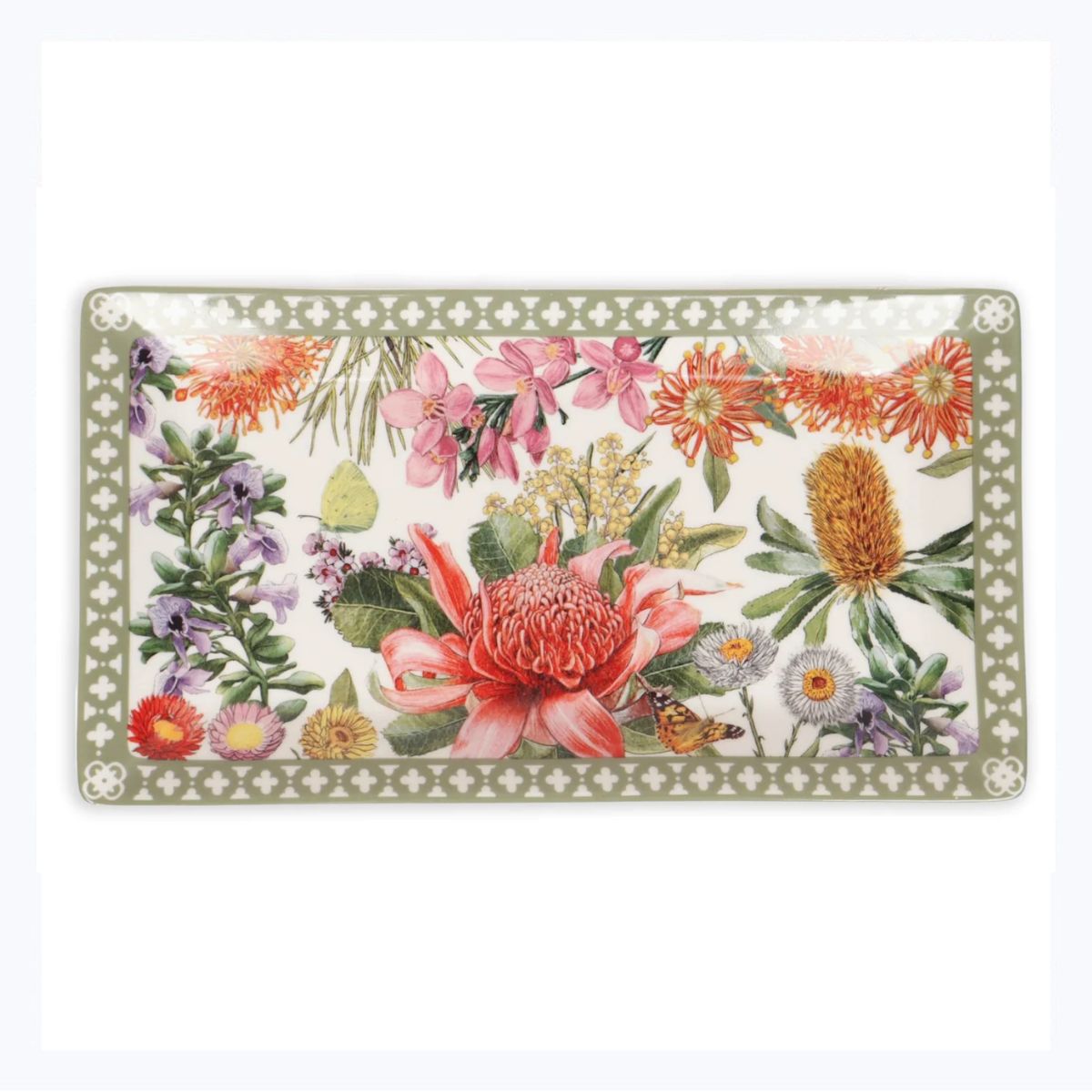 ceramic tray botanical blooms waratah