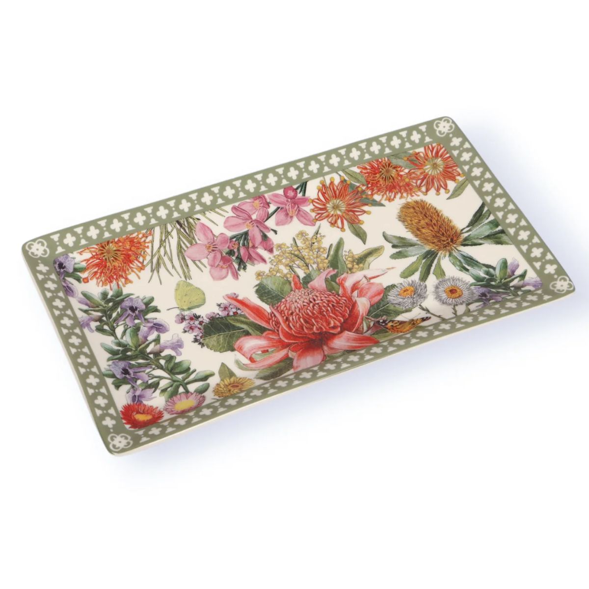 ceramic tray botanical blooms waratah