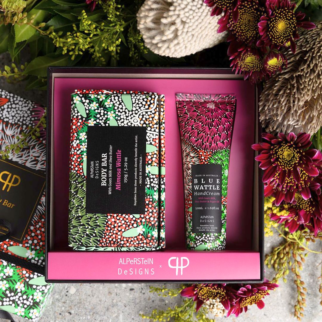 aboriginal gift set coral hayes soap and hand cream