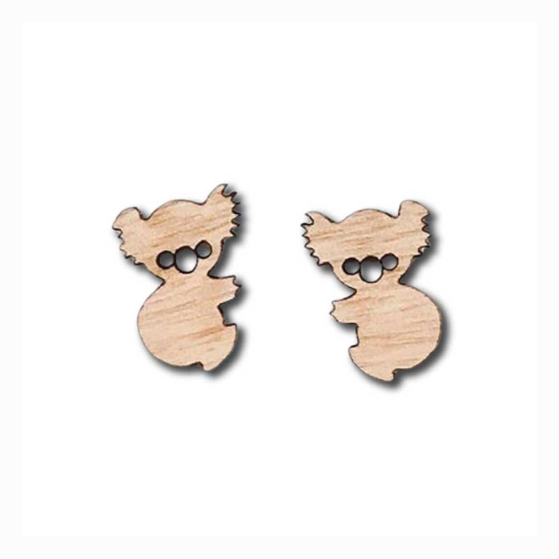 earrings-koala-australian-made-stud-wooden