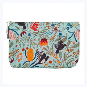 Cosmetic Bag - Large - Linen - Magpie Florals