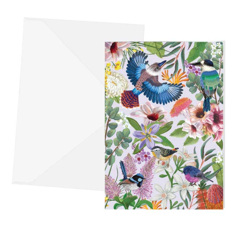 La La Land greeting card - Birds and Flowers