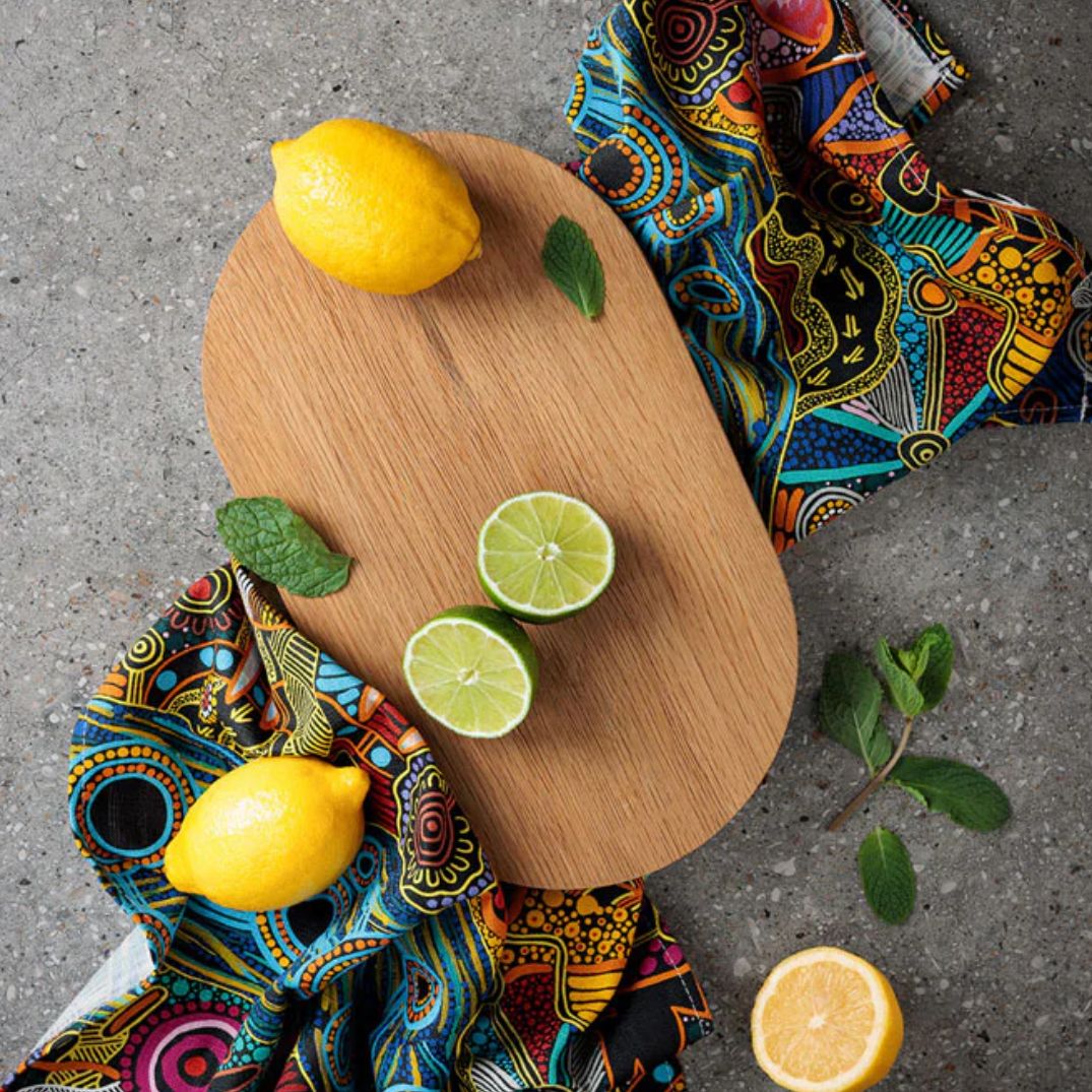 aboriginal tea towel justin butler