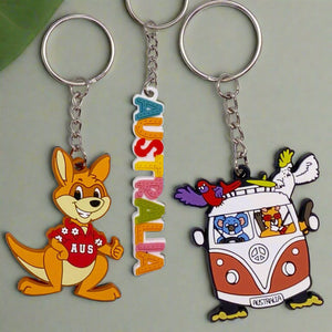 keyring australia colourful words souvenir pvc