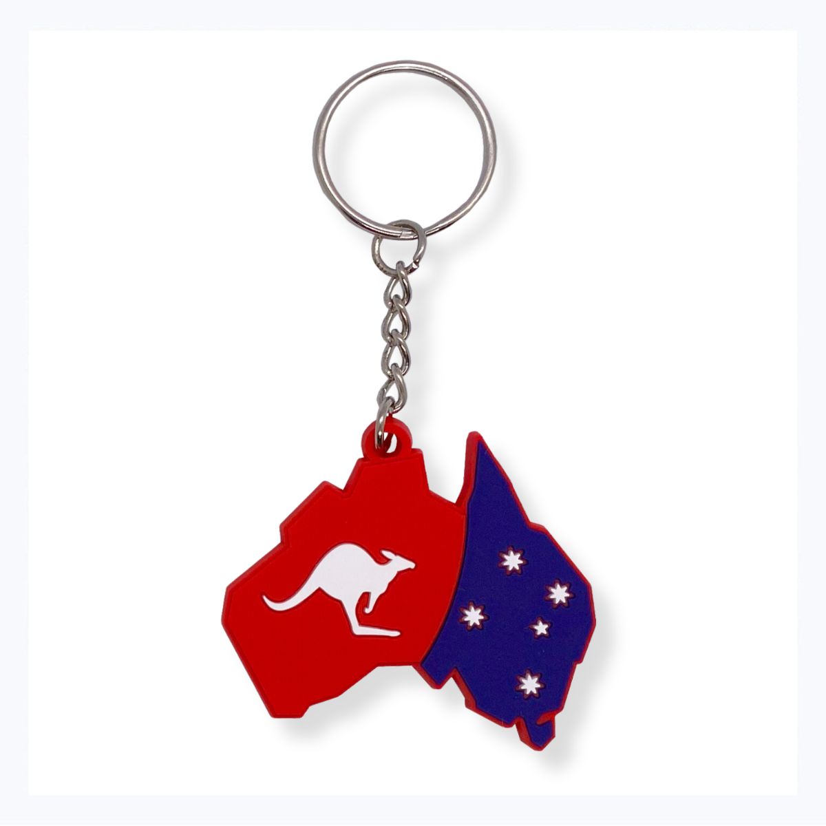 keyring australia map kangaroo southern cross stars souvenir