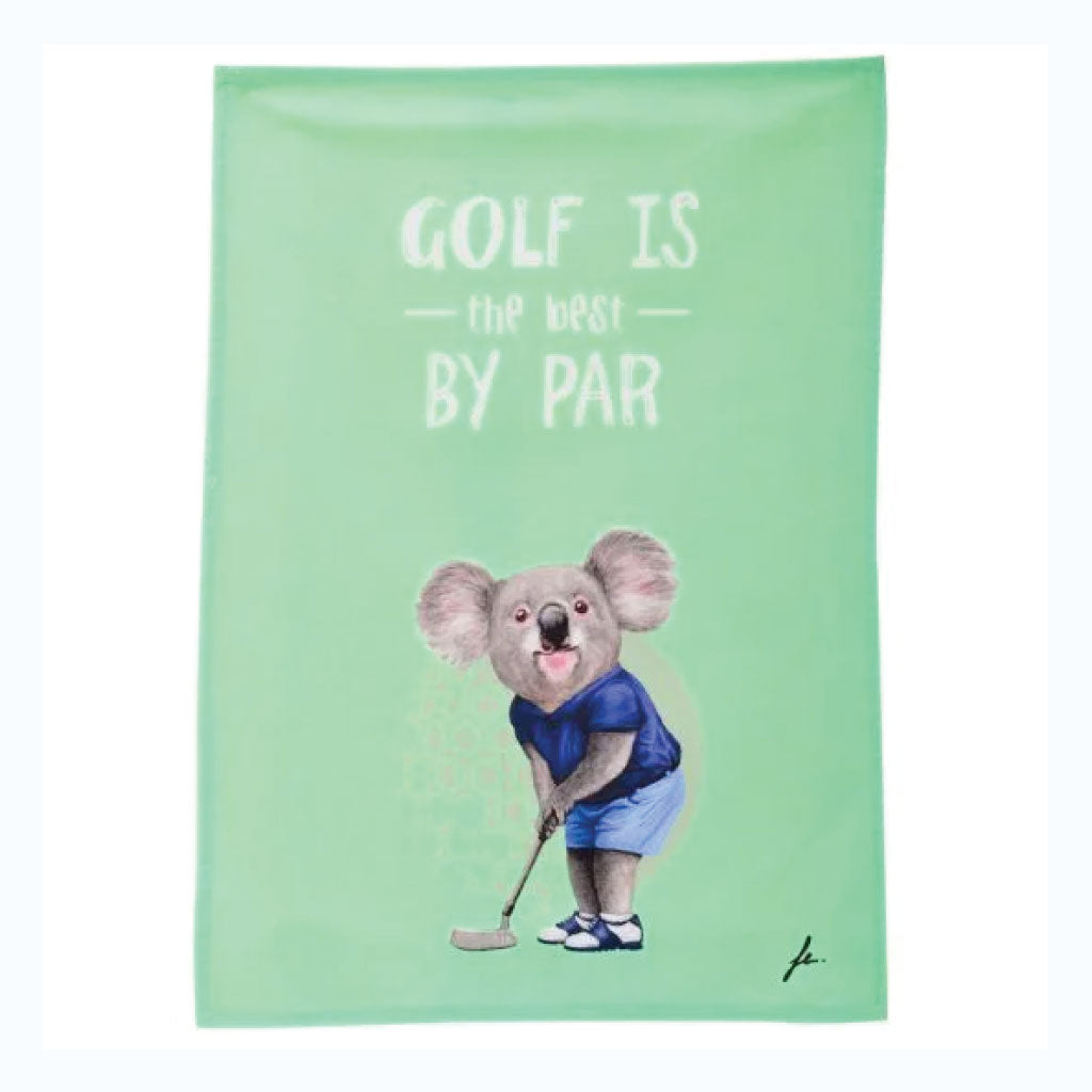 koala-tea-towel-golf-green